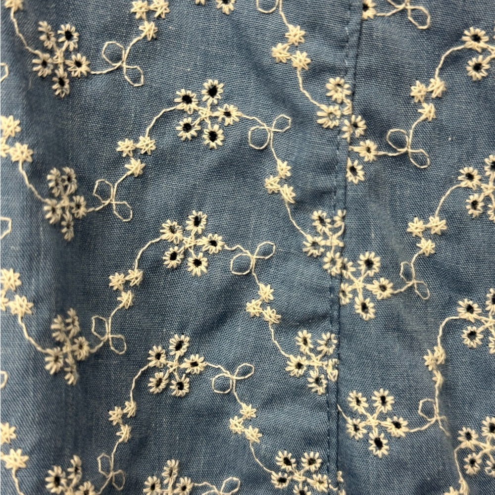 Taylor Blue Size 10 Embroidered Midi Dress Sweetheart Neck Floral coquette U - Picture 8 of 14